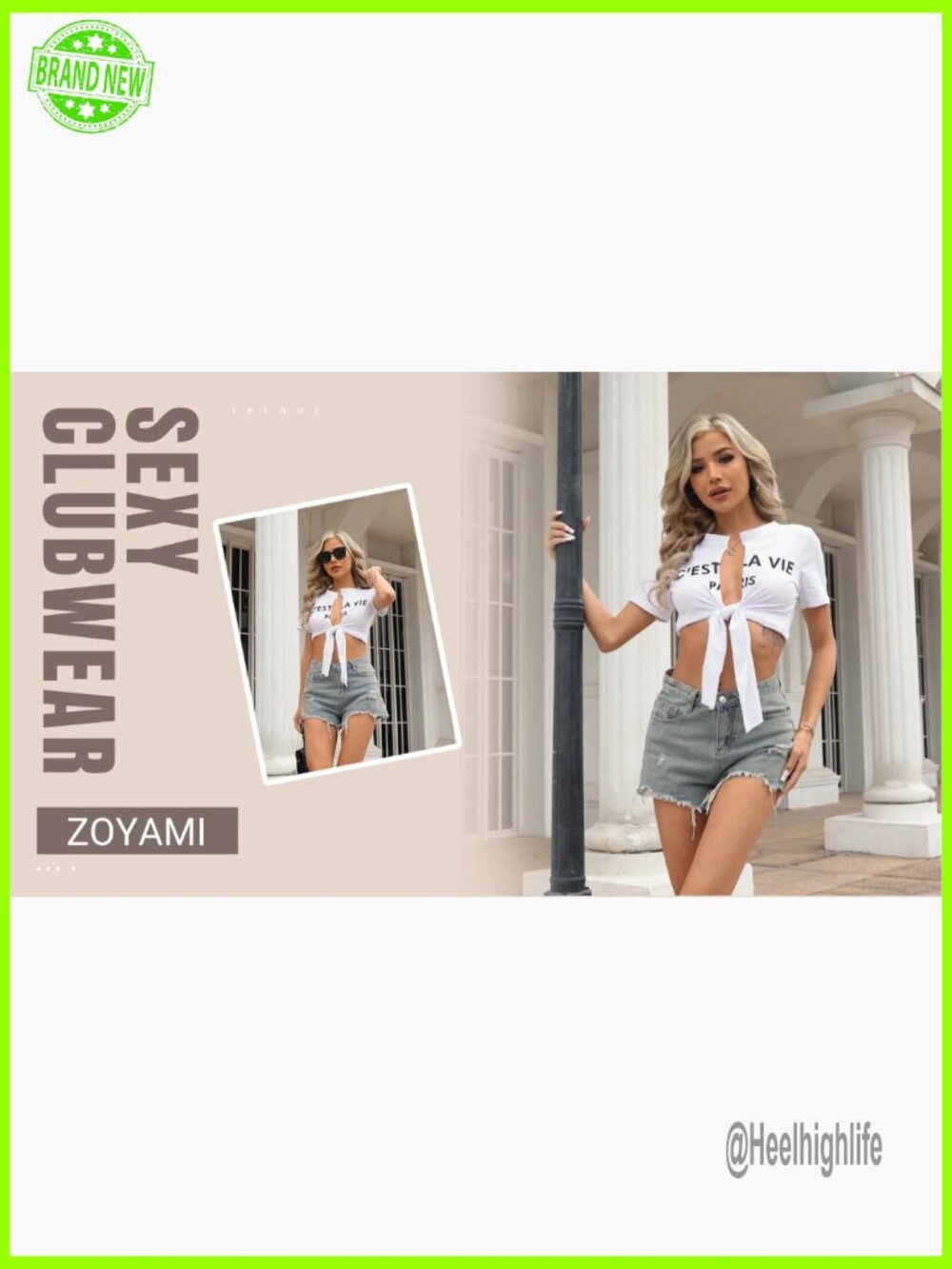 Sexy Tie Front Crop Top Short Sleeve Graphic Tee Clubwear - Picture 6 of 6